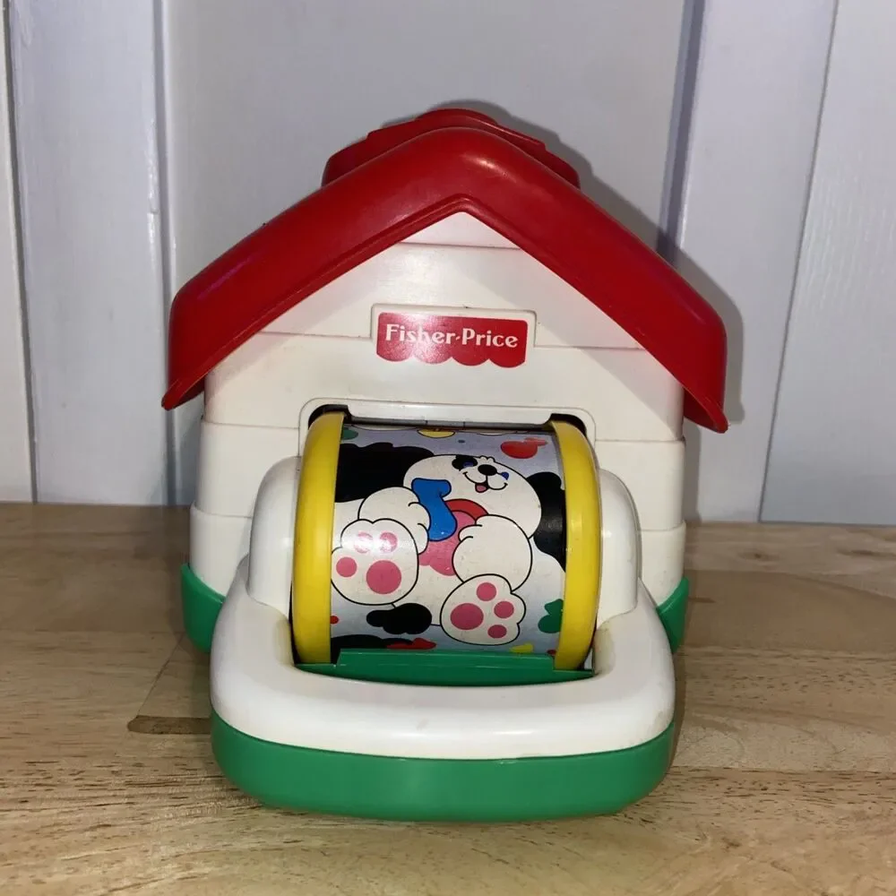 Fisher Price Dog House Pop Up Jack in the Box 1995 Vintage Musical Plastic Toy